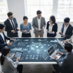 Menschen an Touchscreen