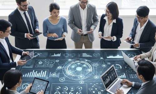 Menschen an Touchscreen